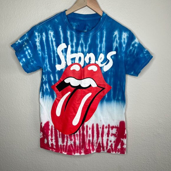 Rolling Stones Unisex No Filter Tie-Dye Tour 2019 T-Shirt Small Blue Red - Picture 2 of 8
